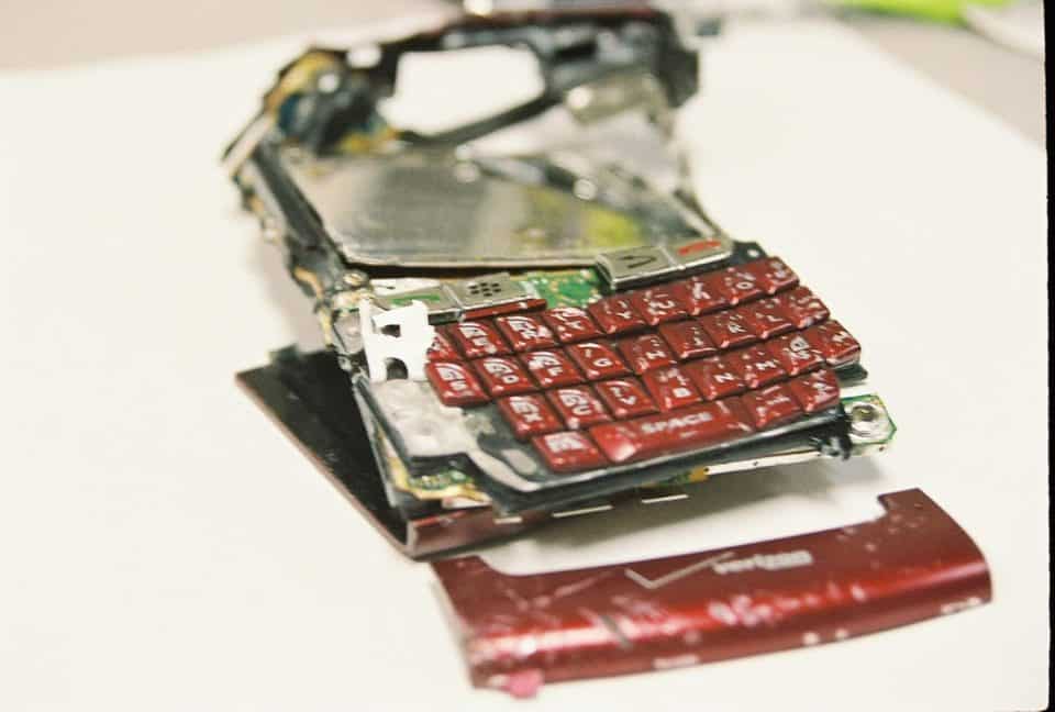 broken Blackberry phone