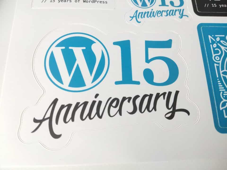 WordPress 15th Anniversary Sticker