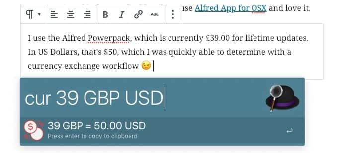 Converting currency from GBP to USD