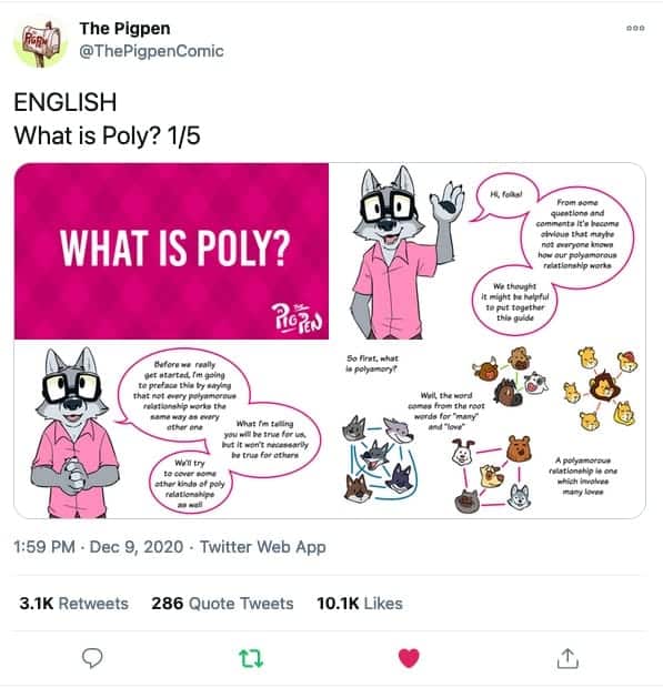 screenshot of a tweet from @ThePigpenComic that is a thread about