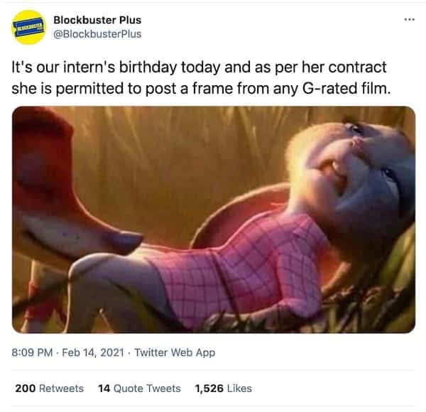 screenshot of a tweet showing a scene from the film Zootopia that looks very sexual, with the text